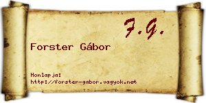Forster Gábor névjegykártya