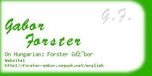 gabor forster business card